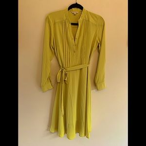 EUC Nanette Lepore Mustard Yellow Slip Dress With Detachable Matching Lining